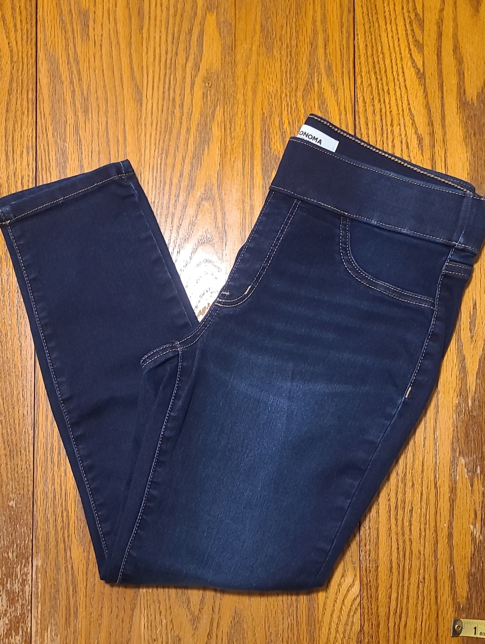 Sonoma Navy Pull On Skinny Jeans - Ladies 8 Petite